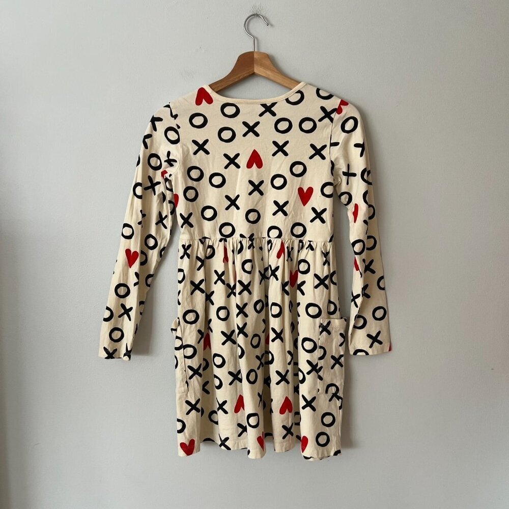 Hanna Andersson XO Valentine's Day Long Sleeve Cotton Dress Girl's Size 12 - Picture 6 of 8